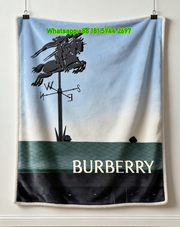 Burberry Equestrian Knight Weather Vane Flannel Fleece Sofa Throw Blanket B177